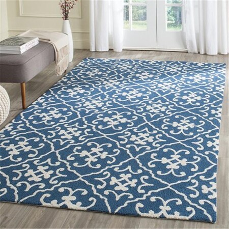 Safavieh Four Seasons Hand Hooked Rectangle Rug- Navy - Ivory- 5 x 8 ft. FRS243H-5